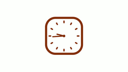 New brown dark counting down square clock icon on white background