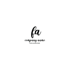 FA Initial handwriting logo template vector
