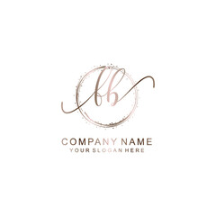 FB Initial handwriting logo template vector
