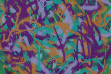 Colorful spray paint ink texture. Graffiti painting on the wall. Street art and vandalism. Digitally airbrushed paper background.