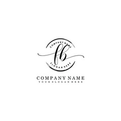 FB Initial handwriting logo template vector
