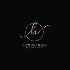 FC Initial handwriting logo template vector
