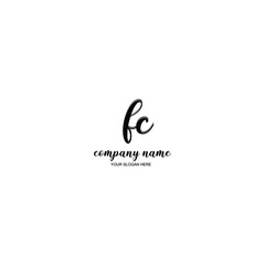 FC Initial handwriting logo template vector
