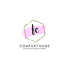 FC Initial handwriting logo template vector
