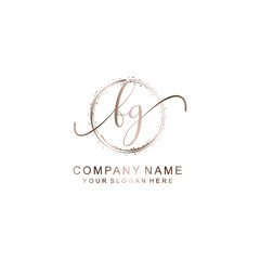 FG Initial handwriting logo template vector
