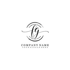 FG Initial handwriting logo template vector
