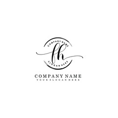 FH Initial handwriting logo template vector

