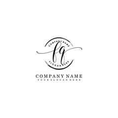FQ Initial handwriting logo template vector
