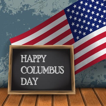Columbus Day with usa flag