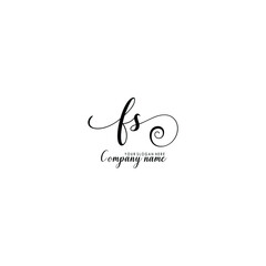 FS Initial handwriting logo template vector
