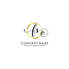 FS Initial handwriting logo template vector