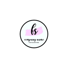 FS Initial handwriting logo template vector