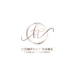 FT Initial handwriting logo template vector