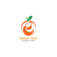 Orange Fruit logo simple creative template icon design