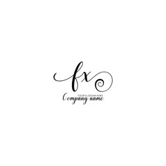 FX Initial handwriting logo template vector