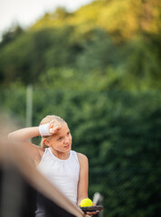 Portrait of a young, female tennis player