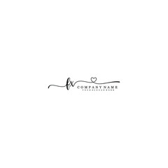 FX Initial handwriting logo template vector