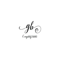 GB Initial handwriting logo template vector
