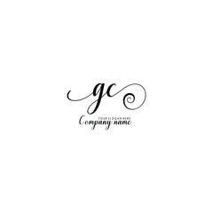Obraz premium GC Initial handwriting logo template vector 