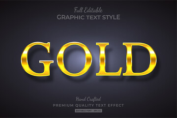Gold 3d Text Style Effect Premium
