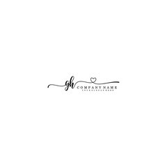 GH Initial handwriting logo template vector
