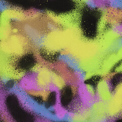 Colorful spray paint ink texture. Graffiti painting on the wall. Street art and vandalism. Digitally airbrushed paper background.