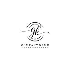 GK Initial handwriting logo template vector