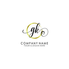 Obraz premium GK Initial handwriting logo template vector
