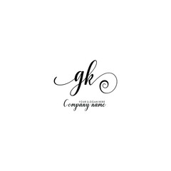 GK Initial handwriting logo template vector