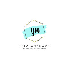 GN Initial handwriting logo template vector