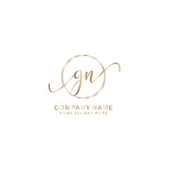 GN Initial handwriting logo template vector