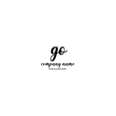 GO Initial handwriting logo template vector