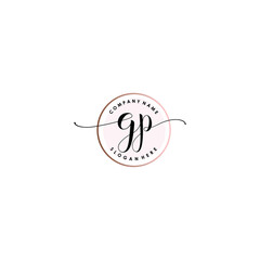 GP Initial handwriting logo template vector