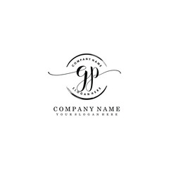 GP Initial handwriting logo template vector