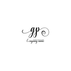 GP Initial handwriting logo template vector