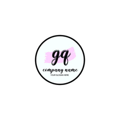 GQ Initial handwriting logo template vector