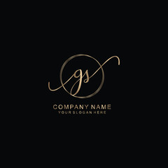 GS Initial handwriting logo template vector