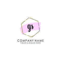 GS Initial handwriting logo template vector