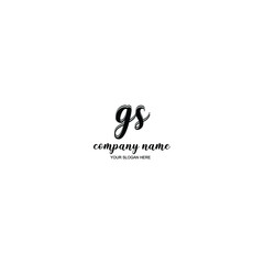 GS Initial handwriting logo template vector