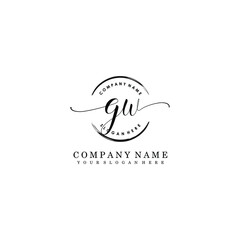GW Initial handwriting logo template vector