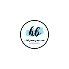 HB Initial handwriting logo template vector