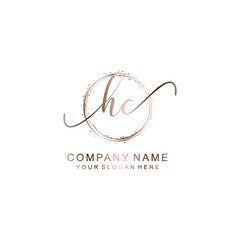 HC Initial handwriting logo template vector