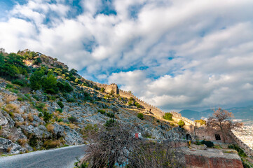 Fototapeta na wymiar İnterior view of Alanya Castle in Alanya Town