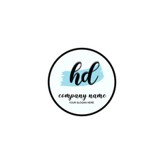 HD Initial handwriting logo template vector