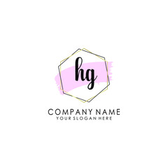 HG Initial handwriting logo template vector