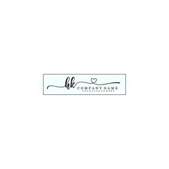 HK Initial handwriting logo template vector