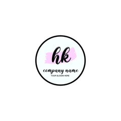 HK Initial handwriting logo template vector