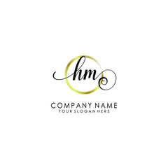 HM Initial handwriting logo template vector