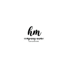 HM Initial handwriting logo template vector