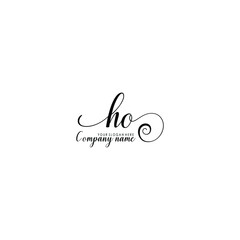 HO Initial handwriting logo template vector